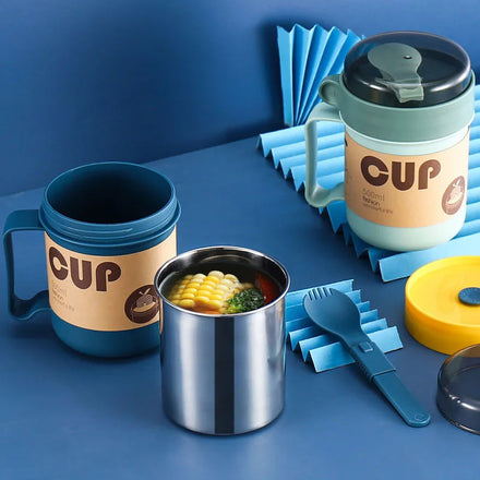 New Stainless Steel Soup Cup Portable Water Cup Sealed Food Container Breakfast Soup Bowl Lunch Box