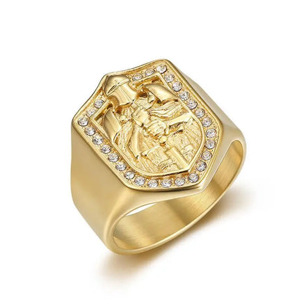 NEW Hot Sale 18K Gold Plated Knights Templa Trendy Titanium Steel Jewelry for Men