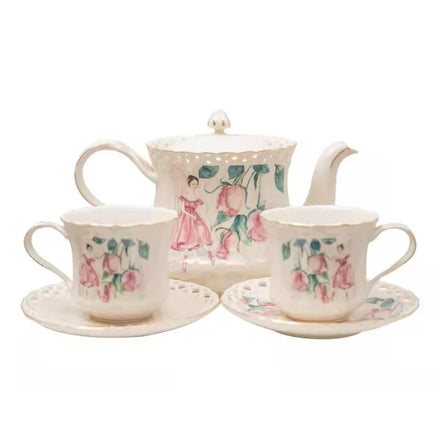 English High Value Afternoon Teacup Retro Palace Style Coffee Cup Saucer Kettle Set