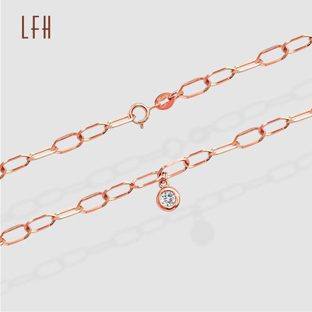 Classic 18k Real Gold Fine Jewelry Round Diamond Pendant Bracelet Real Gold Jewelry 18k with Certificate for Party