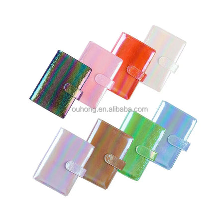 Innovative Stationery A6 Customizable Journal Glitter Leather Budget 6 Ring Binder Organizer Planner With Cash Envelopes