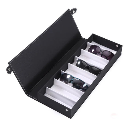 New 8 Grid Black Cloth Transparent Double Cover Wholesale Multi Grid Optical Glasses Display Custom Jewelry Tray