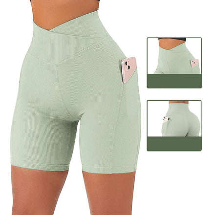 GC Custom 75% Nylon 25% Spandex High Waist Yoga Pants With Pocke Leggings Butt Lifting Seamless