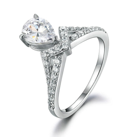 Hot Sell Zircon Fashion Jewelry Ring 925 Sterling Silver Engagement Rings for Women