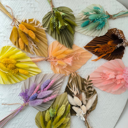 DIY Customization Real Flowers Bouquet Dried Bunny tails Colorful Palm Leaf for Cake Decoration Wedding Cake Table Centerpiece