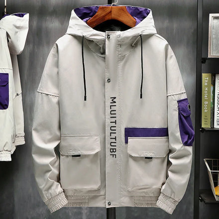 Maining Spring Autumn Work Top Young Style Thin Jacket for Men With Hood Bomber Jacket Mens
