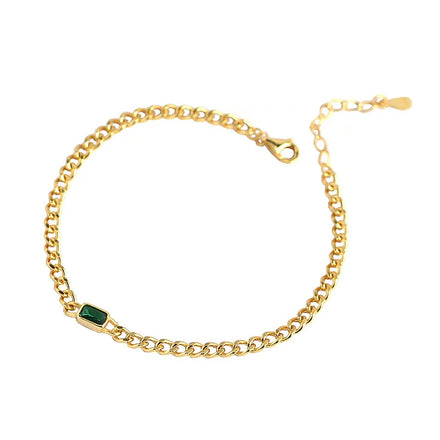 Fashion Jewelry 925 Silver Bracelet Women Sterling Silver Emerald Bracelets Gold Chain Tennis Bracelets Women Silver Jewelry