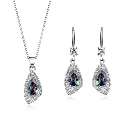 Original Design 925 Sterling Silver CZ Diamond Jewelry Set Women Trendy Zircon Necklaces Earrings Set for Mother Gifts