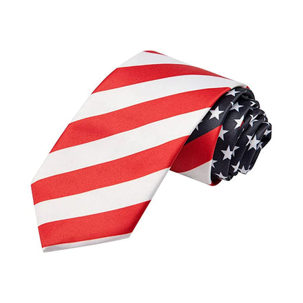 USA Patriotic American Flag Necktie-Party Style 4th of July Tie for Men