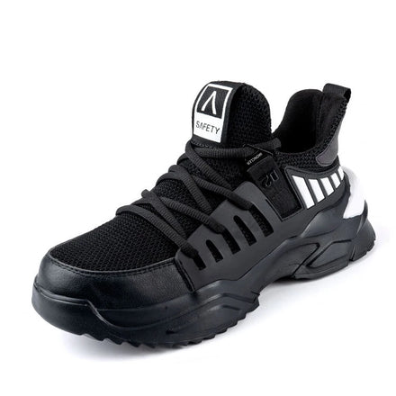 Fashion Brand Men's Lightweight Summer/Winter Casual Sports Sneakers Anti-Smashing Safe Work Boots Industrial Steel Toe Genuine