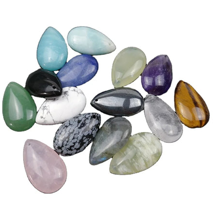 Crystal Tear Dropped Pendant Water Drop Gemstone with Hole Jewelry for Women Lady Man