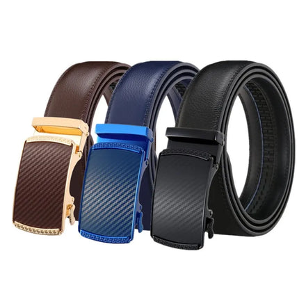 LQbelt New Design Men's Automatic Buckle Leather Belts for Men Wholesale OEM Custom LOGO Ratchet LQbelt Factory
