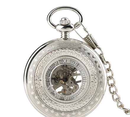 Hollow Wind Mechanical Watches Flower Hand Winding Roman Mechanical Pocket Watches