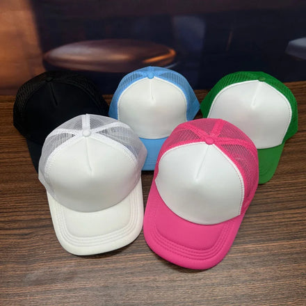 2025 New Design Custom Screen Print Foam Trucker Hat High Quality Half Mesh Fabric Wholesale Custom Sports Hat