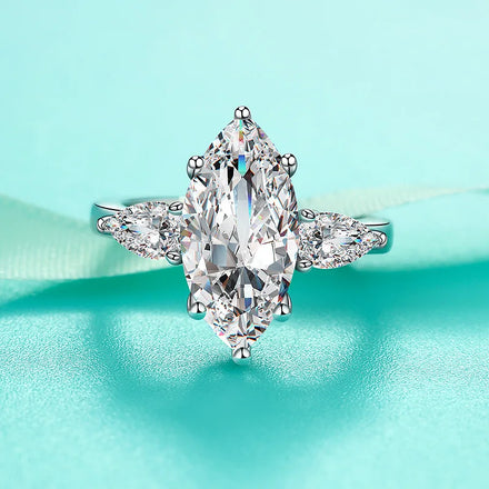 SC Popular Stylish Bridal Wedding Luxury Rings Trendy Statement S925 Sterling Silver Rings Fashion 5CT Zircon Rings for Women