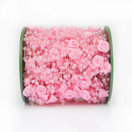 2025 Crystal Wholesale 4mm Rose Fishing Line Beads 30meter Bead Chain DIY Jewelry Accessories Bridal Headwear Beads Chain
