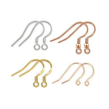 925 Sterling Silver Earring Hooks Hypoallergenic French Wire Fish Hook Earrings Jewelry Findings Parts DIY Making Wah Jewelry