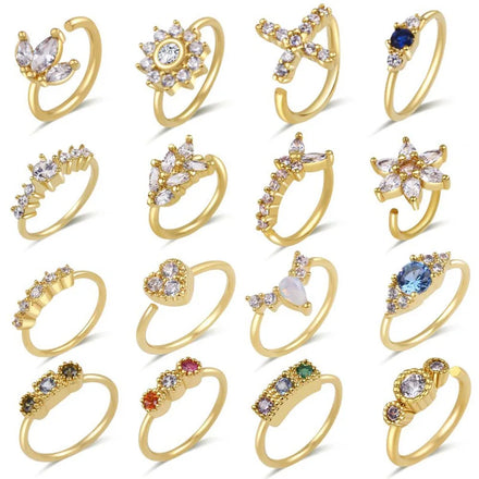 Wholesale Piercing Jewelry Nose Ring 18k Gold Preserved Nose Ring Sparkling Colorful Zircon Nose Ring for Women