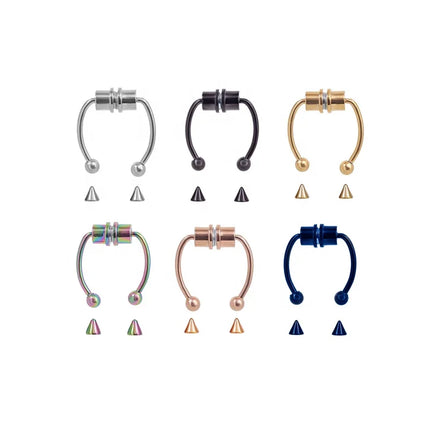16G Fake Piercing Nose Ring Nose Piercing Hoop Septum Rings for Women Body Jewelry Gifts Fashion Magnetic Nose Septum Jewelry