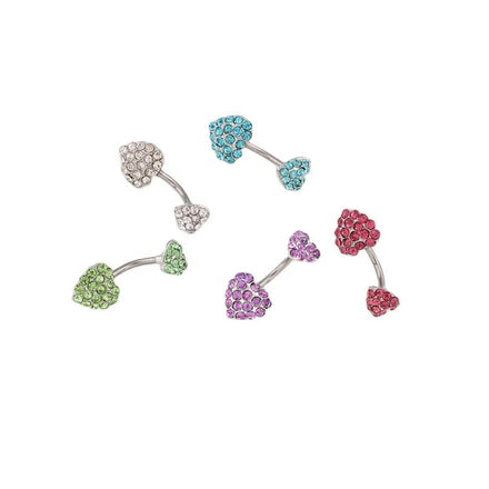 Hot Sales Crystal Heart Belly Button Ring for Women Stainless Steel Navel Piercing Body Jewelry Nombril Belly Piercing