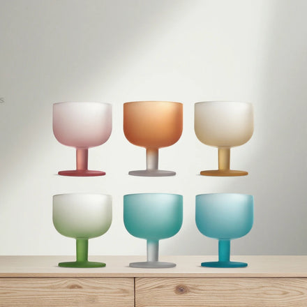 Gift Couples Hand Blown Candy Footed Dessert Cup Wedding Party Crystal Gradient Colored Frosted Margarita Goblet Cocktail Glass