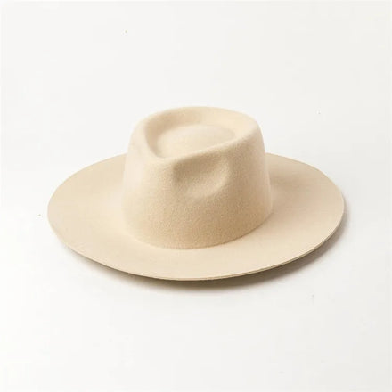 X1256B Unisex Woolen Jazz Cap Adult Fashion Retro Hat with Concave Shape New Style Wool Jazz Cap for Casual Wear