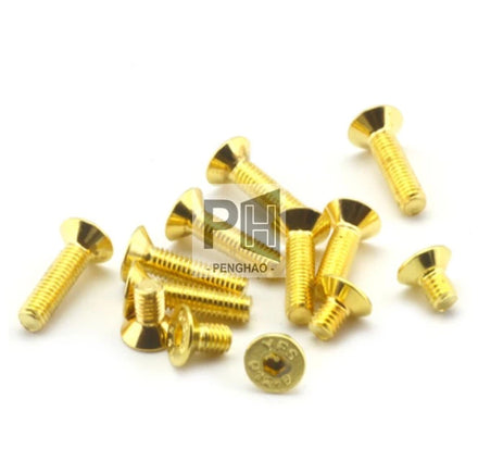 M2 M2.5 M3 M4 M5 Alloy Steel Titanium Plating Gold Screw Countersunk Flat Head Hex Hexagon Socket Screws