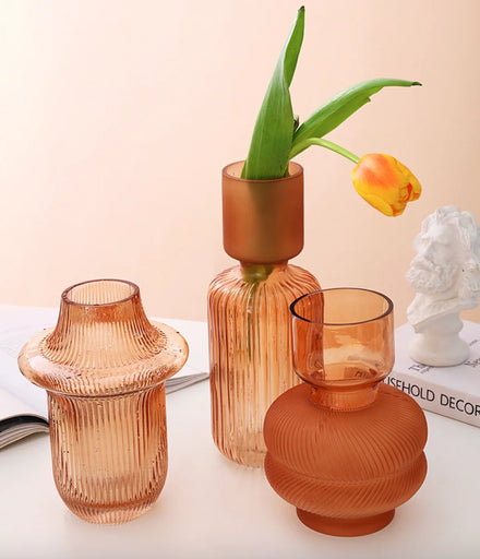 Coastal Large Tall Dwax Vase Decoration Living Room Table Flower Arrangement Sample Room Light Luxury Frosted Glass