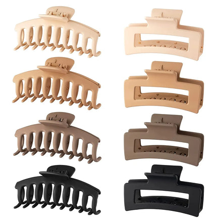 8 Pack Hair Clips Set Large Hair Claw Clips Big Matte Strong Hold Jaw Clips for Women's Thick Curly Hair