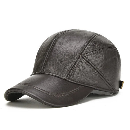 H590B Fashion Hats Outdoor Ear protection Warm Baseball Cap Fall Winter Men Sheepskin Hat Leather Baseball Hats