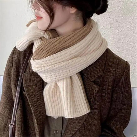 Costom logo Winter Cross Neck Knitted Scarf Women Pashmina Scarves