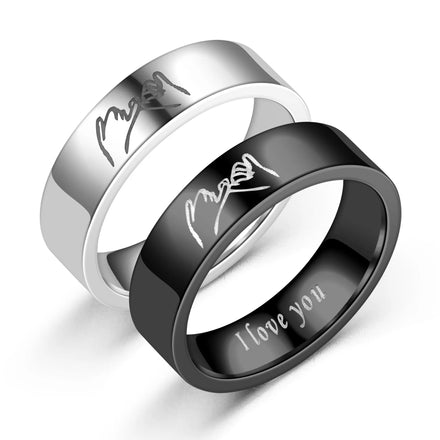 Wholesale 6mm Romantic I Love You Couple Rings Letter Titanium Steel Charm Ring Unisex Fashion Jewelry Gifts Metal Lovers Ring