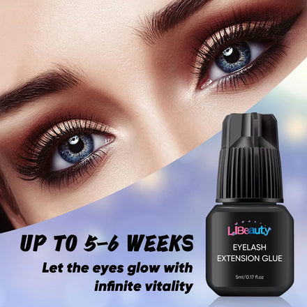 Eyelash Extensions Glue Super Strong 2s Drying Time Semi-Permanent Retention 6-7 Weeks Bonding Power Low Odor Adhesive