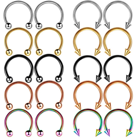 Popular Body Piercing Tattoo Jewelry Horseshoe Ring Earrings Stainless Steel C-ring Nose Ring for Women