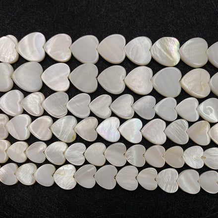8mm 10mm Love Heart Shapes Natural Freshwater Shell Beads Mother of Pearl Loose Beads Strand DIY Necklace Jewelry Accessories