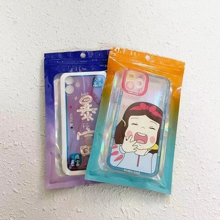 2026 Cheap Mylar Ziplock Storage Bag Flash pink Cross Foil Packaging Bag Custom Laser Small Zipper Smell Proof Bag with Window