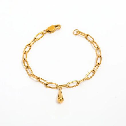 Fenny 18K PVD Plated Popular Stylish Waterdrop Pendant Bracelet Charm Bracelet Stainless Steel Jewelry Wholesale