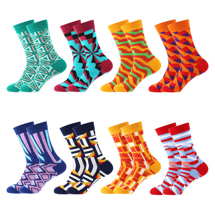 Autumn/winter Creative Geometric Mid-tube Socks Pure Cotton Socks Cross-border Fashion Stockings