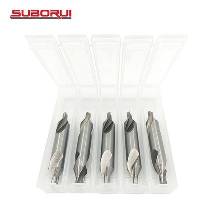 SUBORUI OEM/ODM M2 1-5mm HSS 60-Degree Angle R Type Center Drill Bits for Metal Drilling Holes