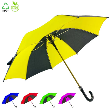 Ovida Promotional Advertising Windproof Rain Gear 8 Panels 27inch Auto Open Straight Minimalist Fiberglass Frame Custom Logo