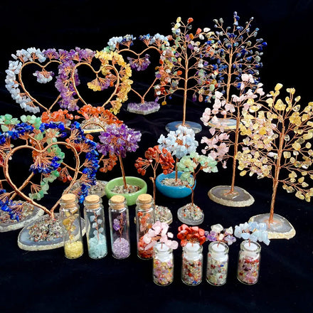 Wholesale Crystal Crafts Quartz Crystal Feng Shui Money Tree Natural Gemstone Ornament Crystal Tree With Agate Slice Base