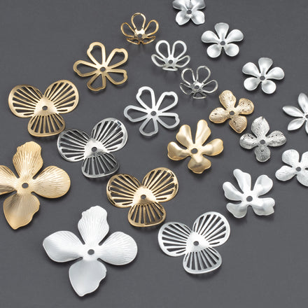 MA80 20pcs/lot Nickel Free 18k Gold Rhodium Plated Copper Charms Jewelry Making Supplies DIY Flower Accessories Bag Packaging