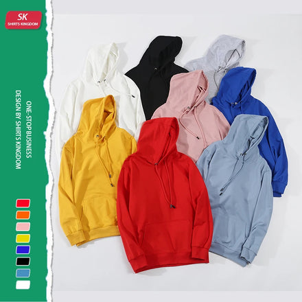 Manufacturers Plus Size Heavyweight Fleece Lined Sweatshirt Pullover Custom Silk Screen Printing Hoodie Blank Plain Men's