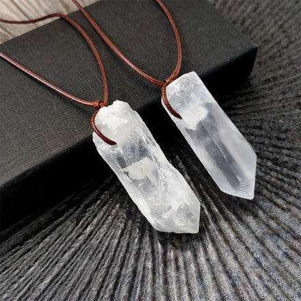 Wholesale Bulk Polished Angel Clear Quartz Crystal Point Tower with Hole Pendant Necklace for Healing