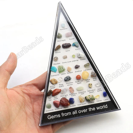 Natural 36 Stone Kit Tumbled Minerals Specimen Genuine Raw Rought Gemstone From All Over the World 36 PCS Set for Child Gift