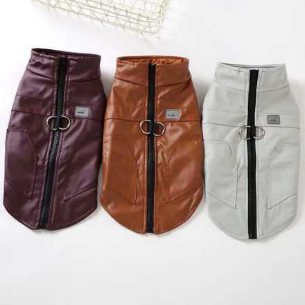 S~5XL Dog Clothing Pet Apparel Pomeranian Leather Jacket Teddy Jacket Thickened Autumn/Winter Warm Vest for Small to Medium Dogs