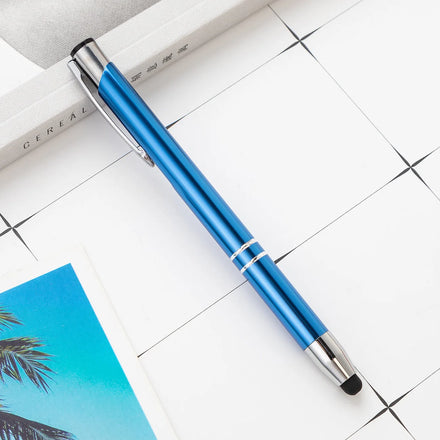 Promotional Aluminum Barrel Sports Ball Point Pen Custom Logo 1.0mm Writing Width Rubber Metal Touch Screen for Stylus Pen Ballp