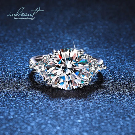 New Arrival Silver 925 Original 5 Carat 11mm Round Brilliant Cut Diamond Test Past D Color Moissanite Ring Women Fine Jewelry