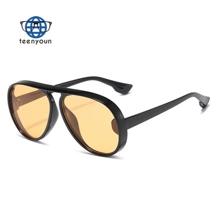 Teenyoun Fashion Luxury Women's Oversized Frame UV400 Men's Personality Single Beam Garden Frame 2023 Sun Glasses Sunglasses