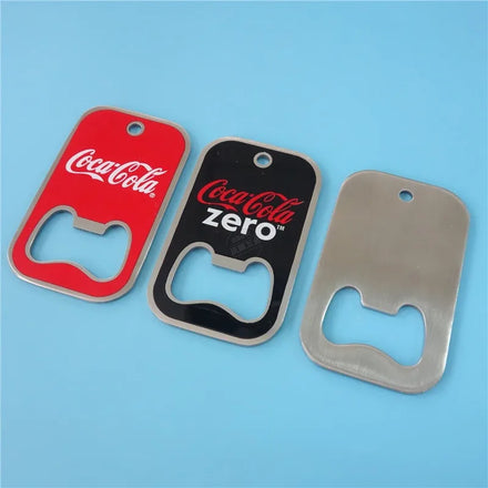 Metal Beer Bottle Opener Key Chain Custom Stainless Steel Keychain Ring With Logo